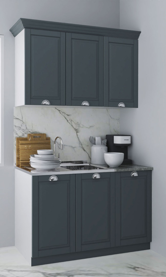 Mobilier bucătărie MDF Set, Square, 120cm, Antracit