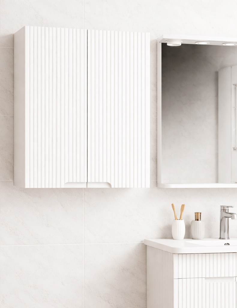 Dulap MDF cu soft-close, Seria 033, 60cm, Alb rustic