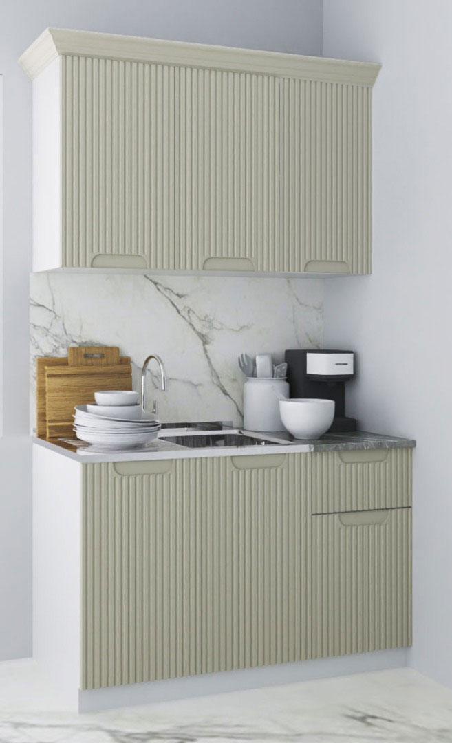 Mobilier de Bucătărie MDF Set, Space, 120cm, 1 sertar, Crem