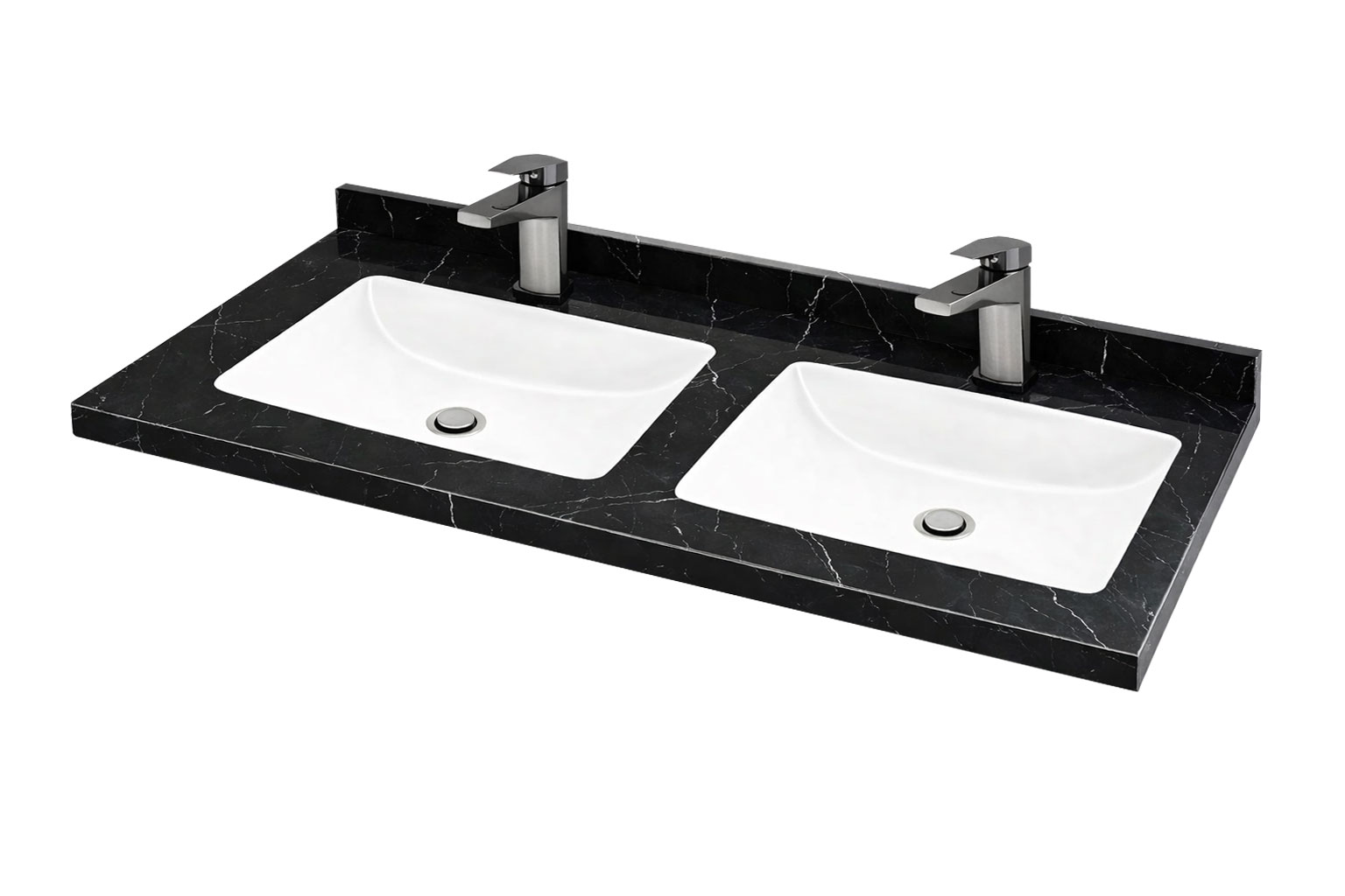 Chiuvetă Baie/Lavoar granit Dubai, Negru, 120x46x5cm