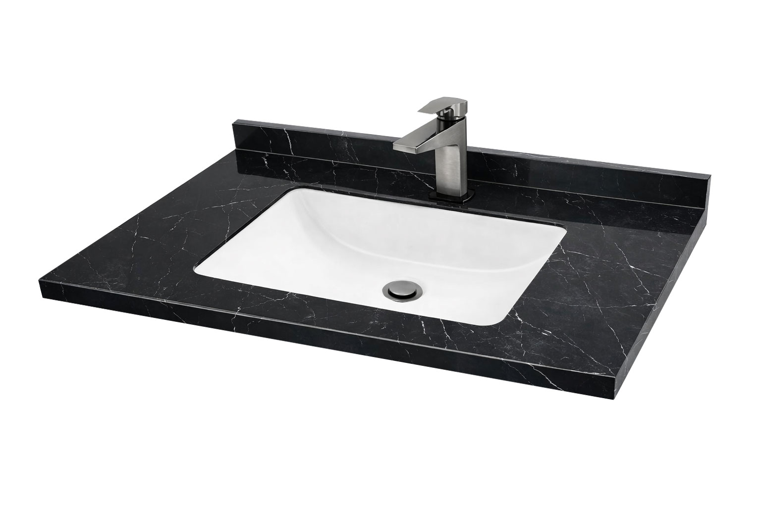 Chiuvetă Baie/Lavoar granit Dubai, Negru, 100x46x5cm