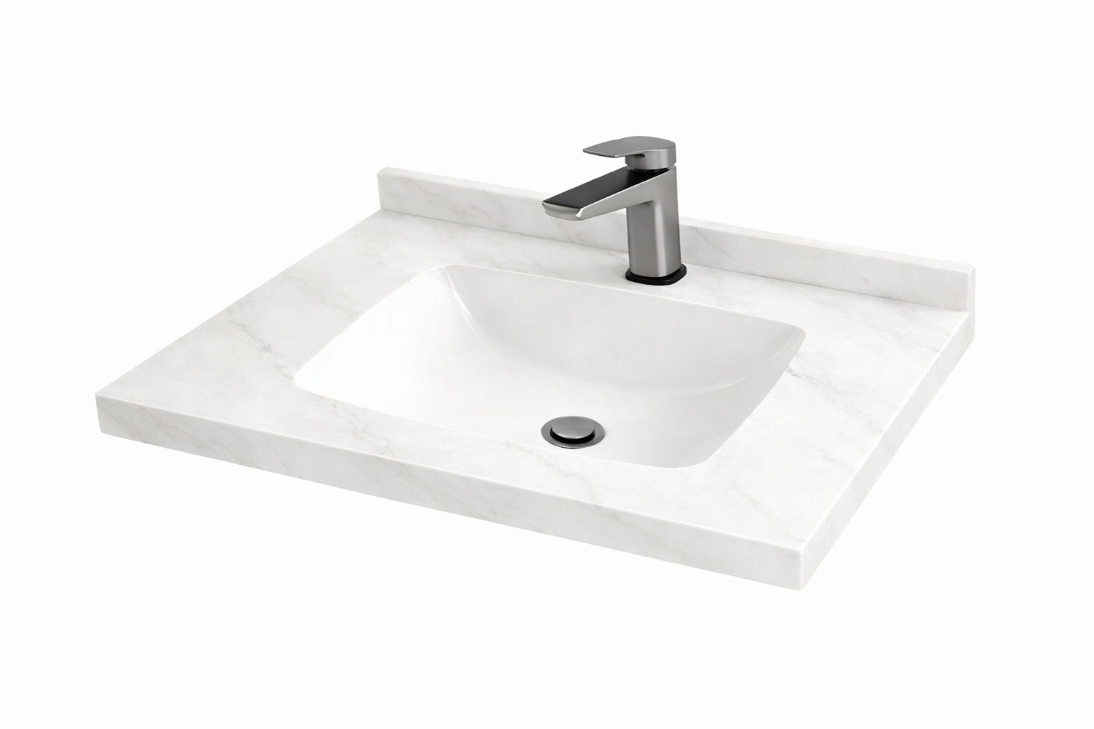 Chiuvetă Baie/Lavoar granit Dubai, Alb, 80x46x5cm