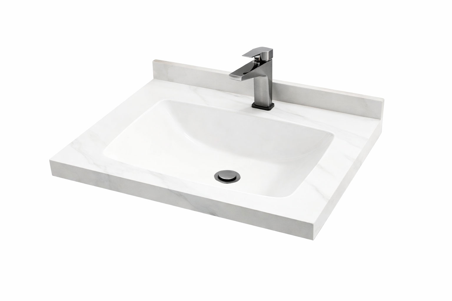 Chiuvetă Baie/Lavoar granit Dubai, Alb, 60x46x5cm