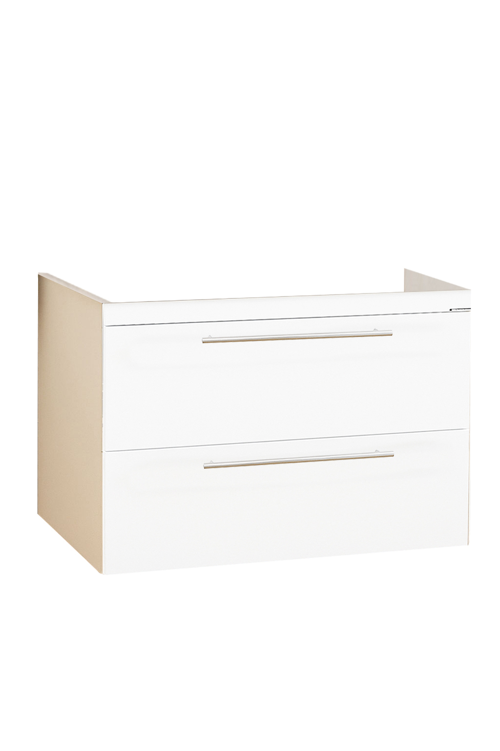 Mobilier Baie MDF kit, Seria 754, Suspendat, Sertare, 80cm, Alb lucios