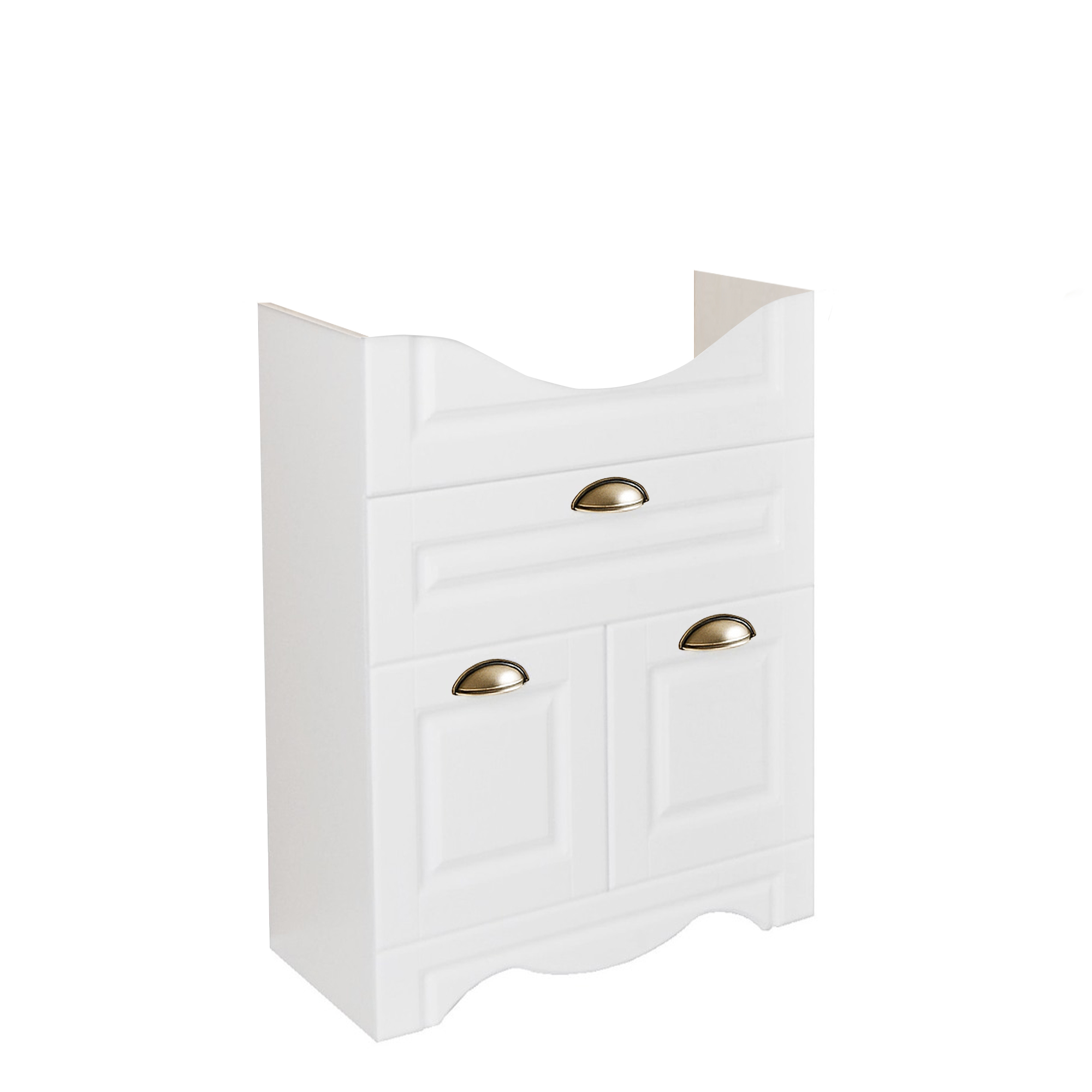 Mobilier de Baie MDF, Seria 172, cu Uși și Sertar, 60cm, Alb