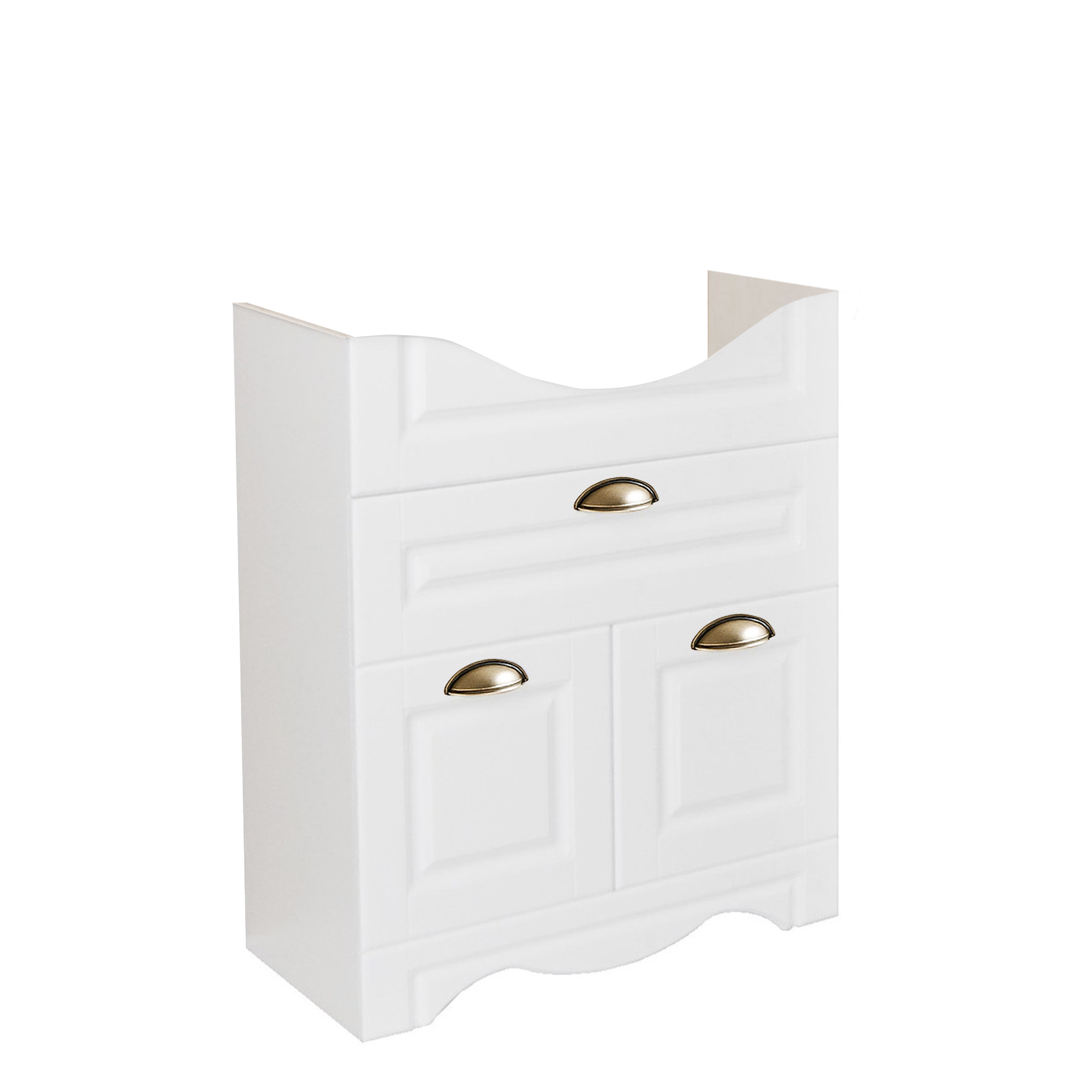 Mobilier de Baie MDF, Seria 172, cu Uși și Sertar, 65cm, Alb