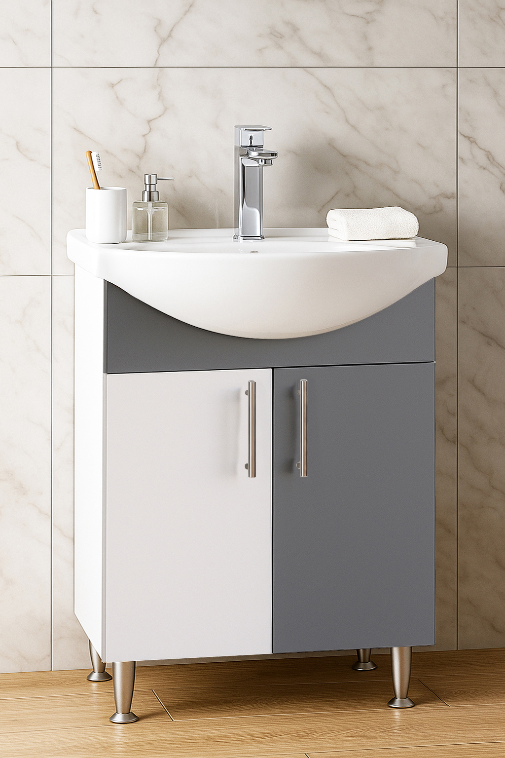 Mobilier Baie eco și lavoar, Seria 001, 55cm, Antracit