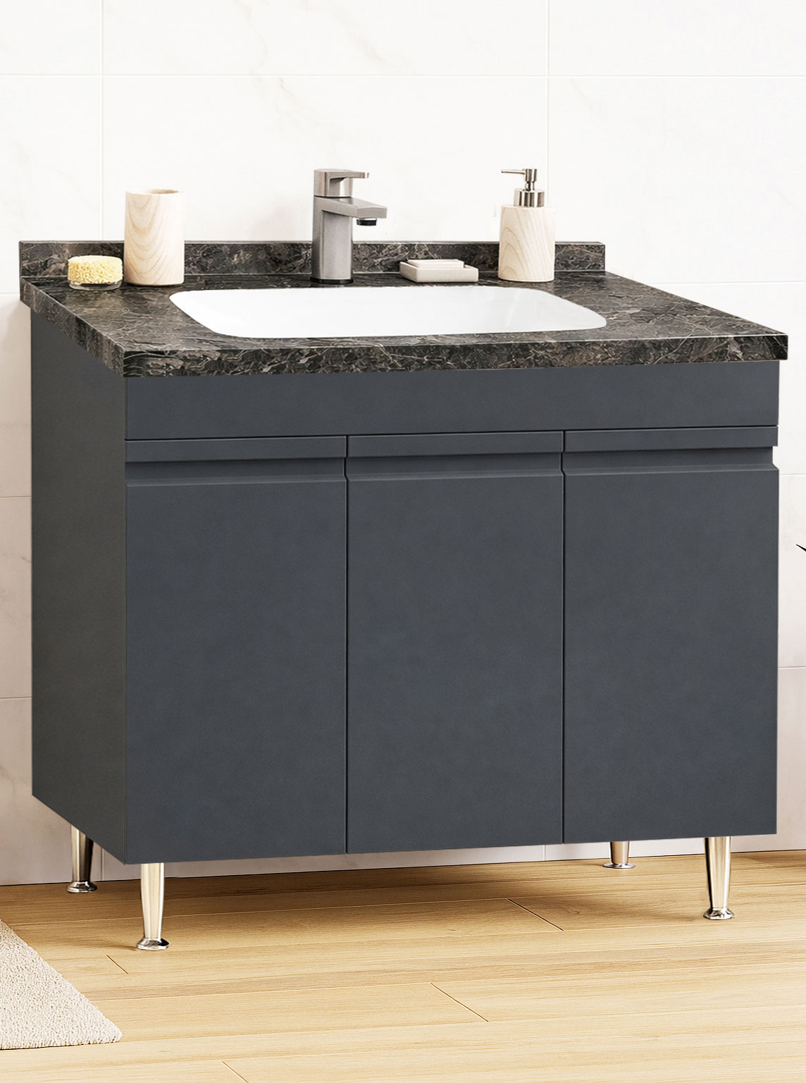 Mobilier Baie MDF și lavoar Dubai, Seria 886, 100cm, Antracit