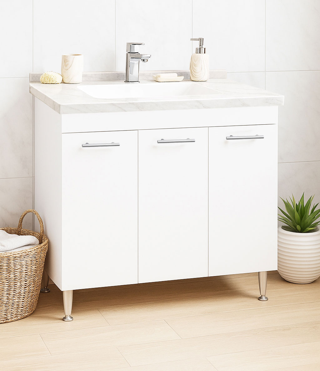 Mobilier Baie kit și lavoar Dubai, Seria 867, 80cm, Alb