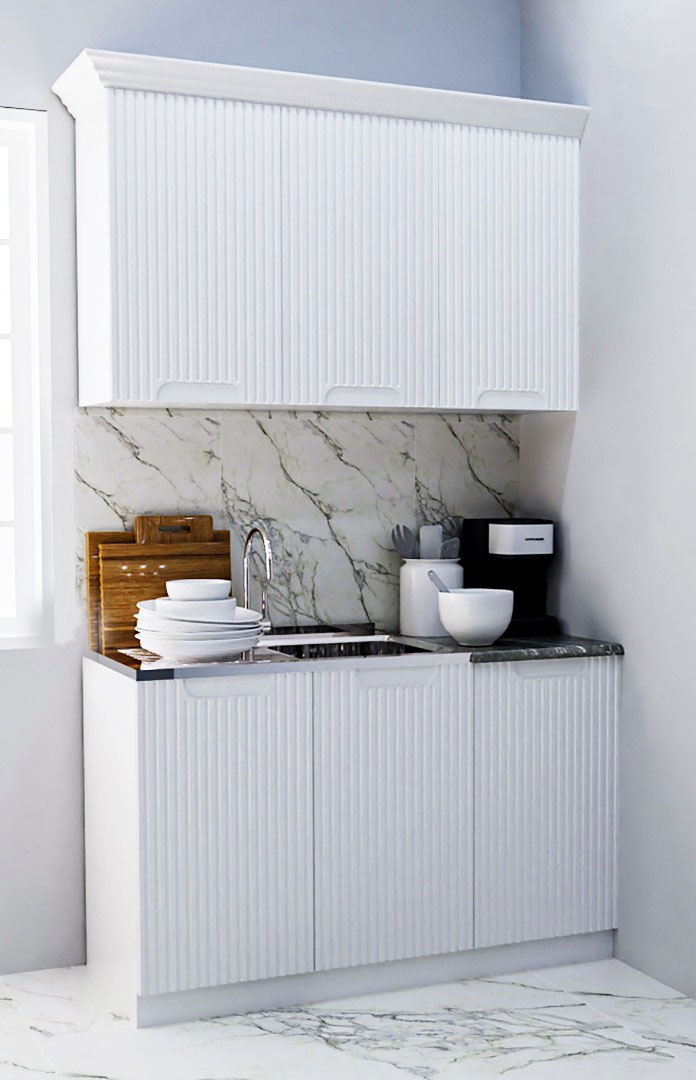 Mobilier de Bucătărie MDF Set, Space, 120cm, Alb Rustic