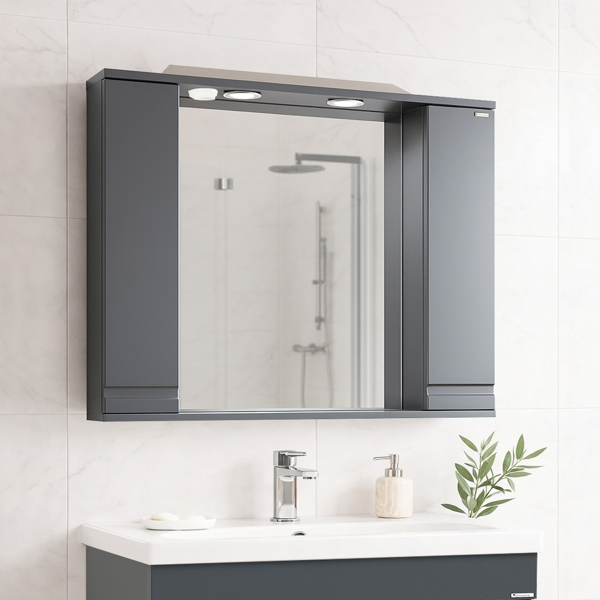 Oglindă MDF, Seria 786, 80cm, Antracit