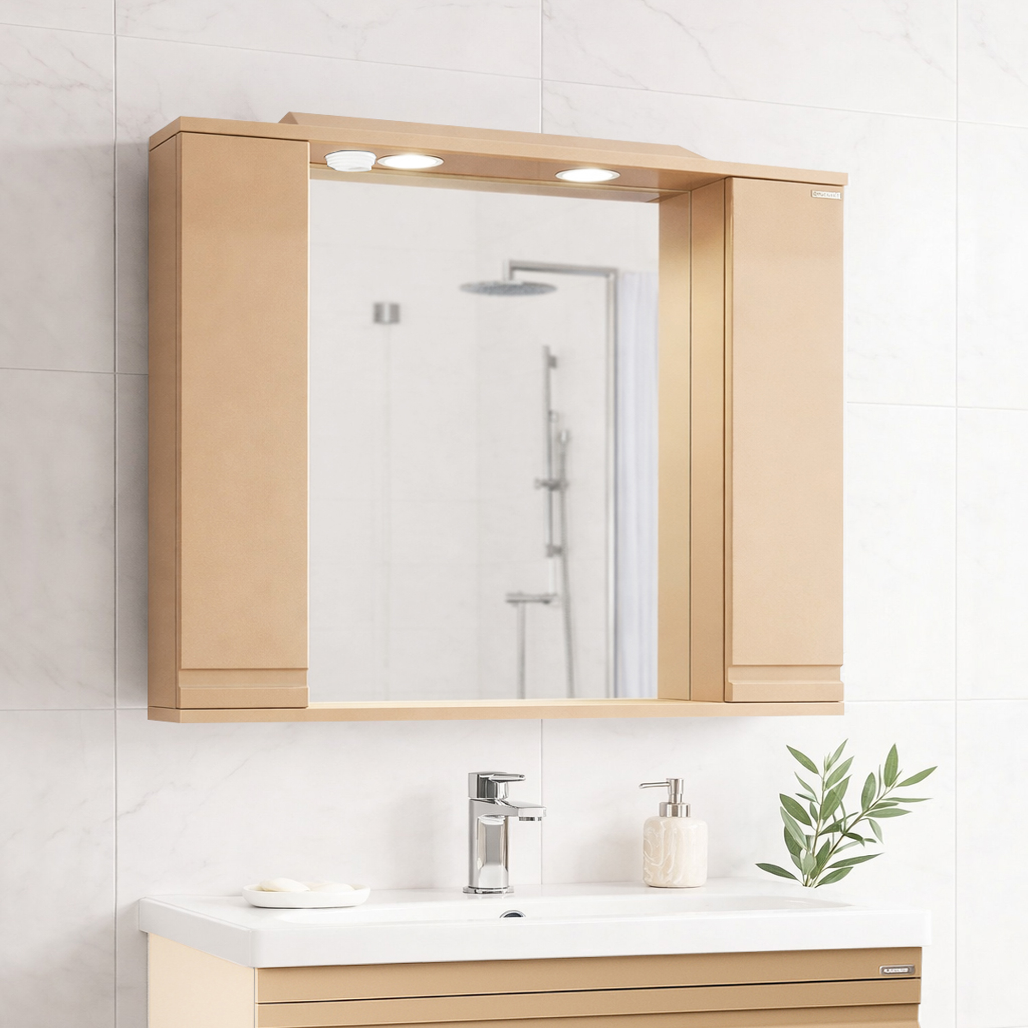 Oglindă MDF, Seria 786, 80cm, Cappuccino