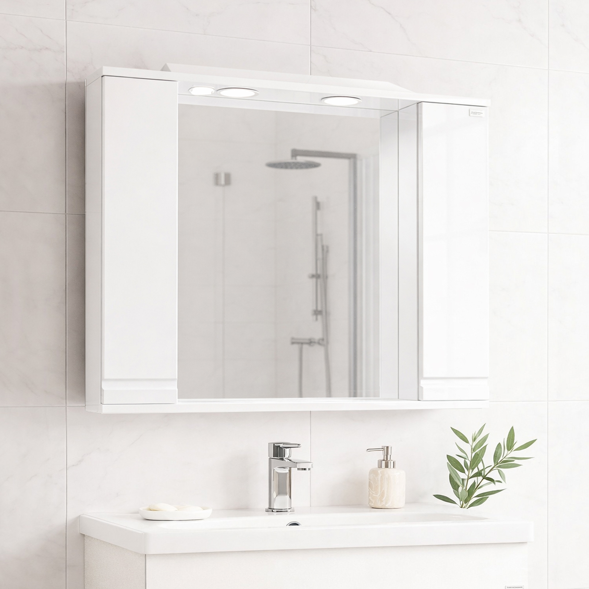 Oglindă MDF, Seria 786, 80cm, Alb