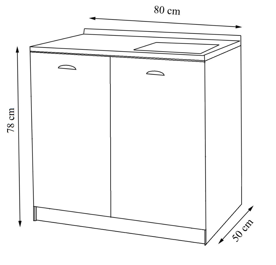 Mască Bucătărie MDF, Square, 80cm, Fag - Badenmob