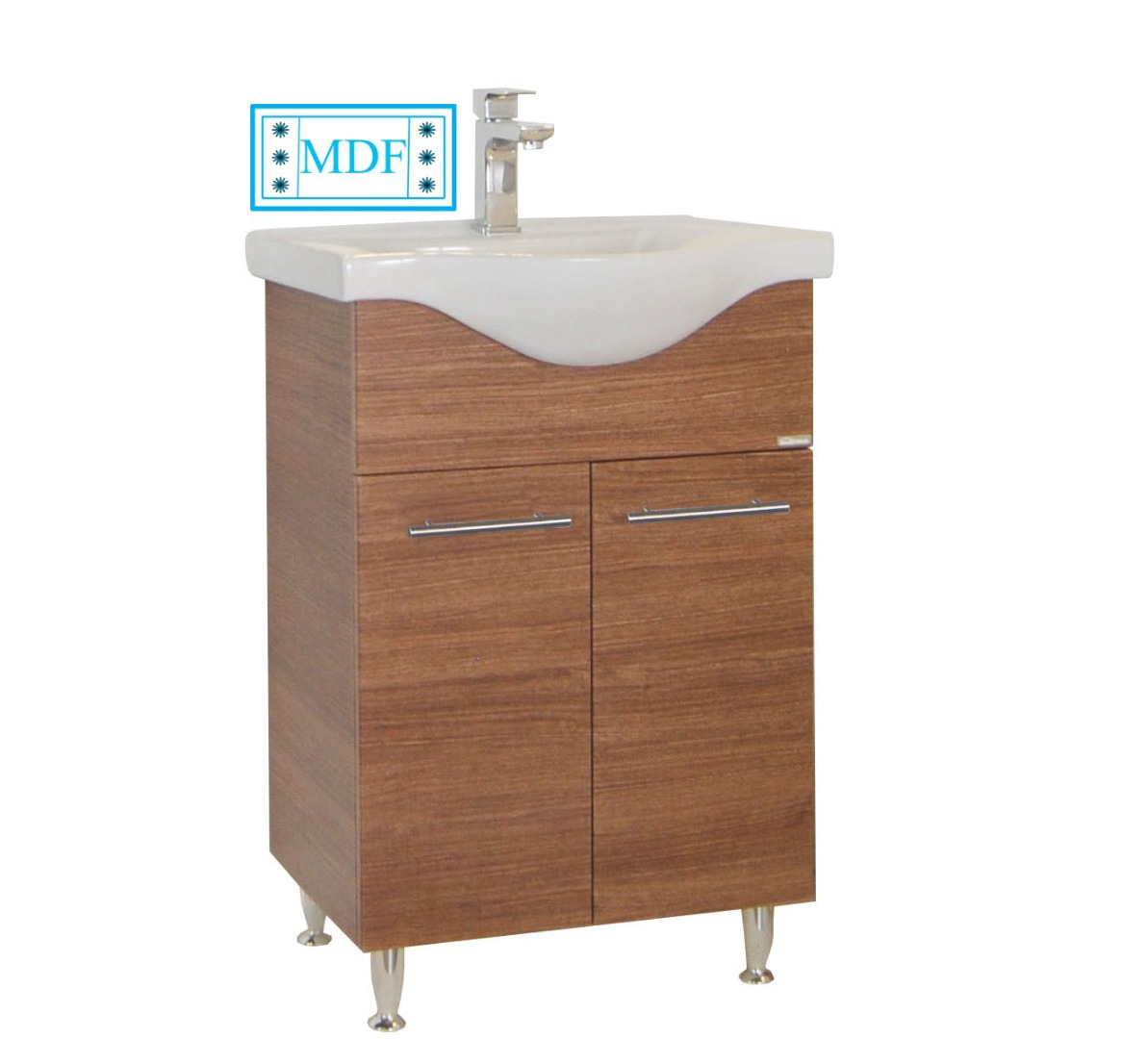 Mobilier Baie MDF și lavoar, Seria 153, 55cm, Bambus