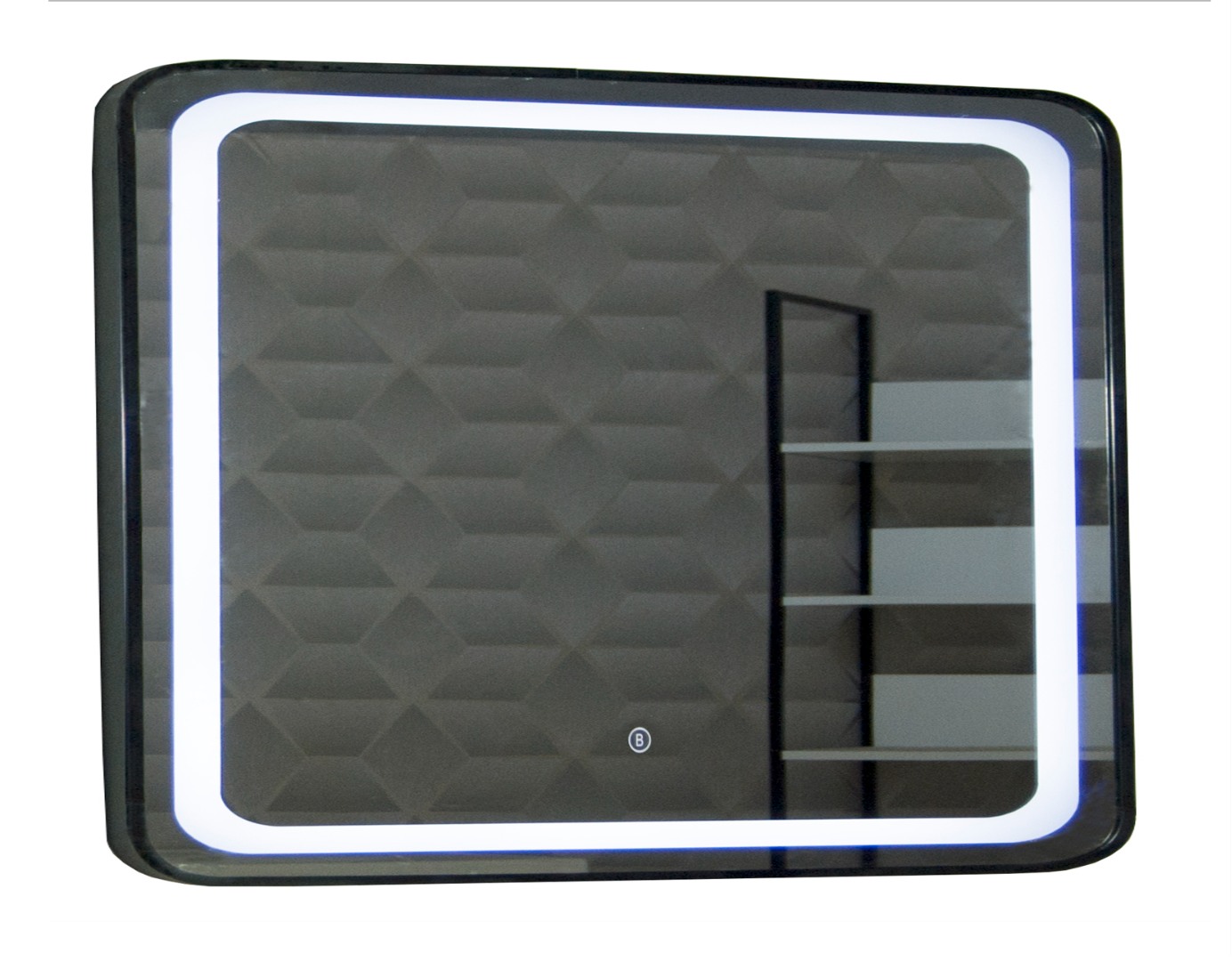 Oglindă cu iluminare LED și întrerupător touch, MD3, 80x60cm, ramă neagra
