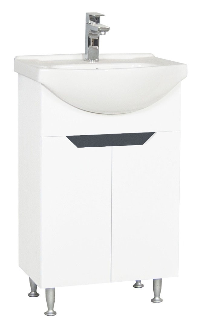 Bază și lavoar Seria 050, 55cm, alb / antracit