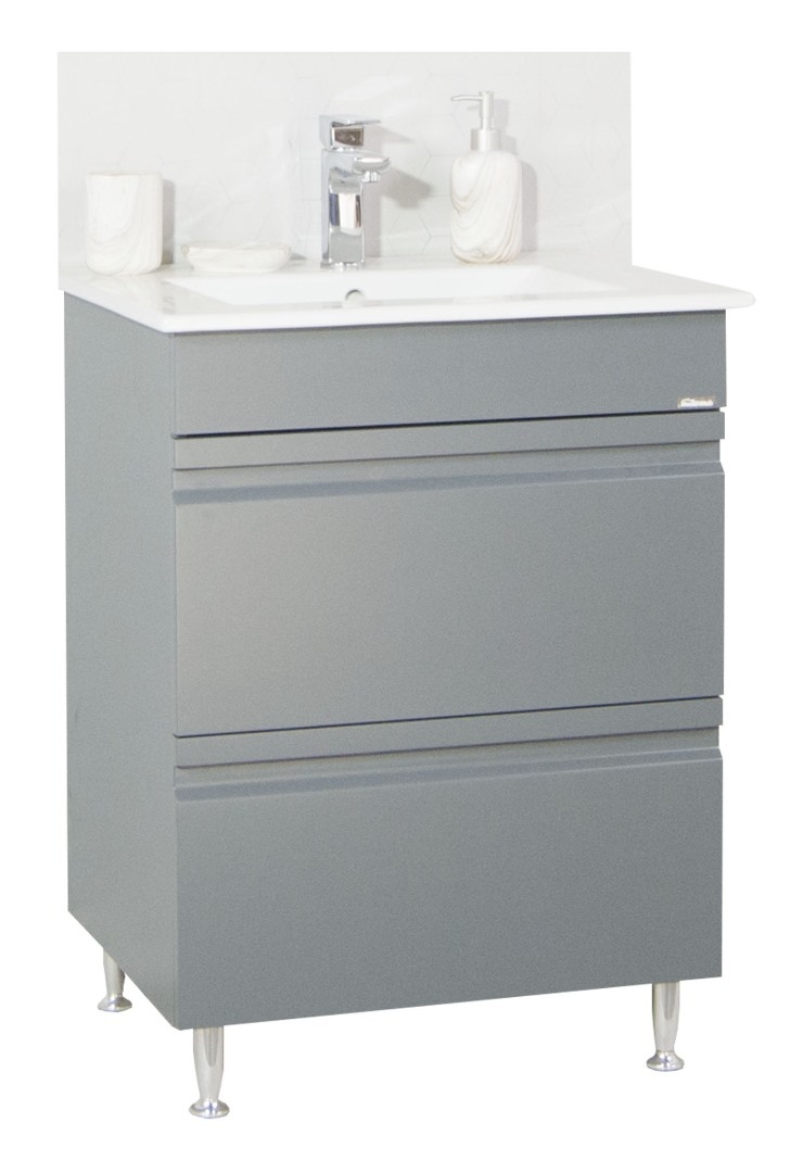 Bază și lavoar, seria 086, 60cm, sertare, Antracit