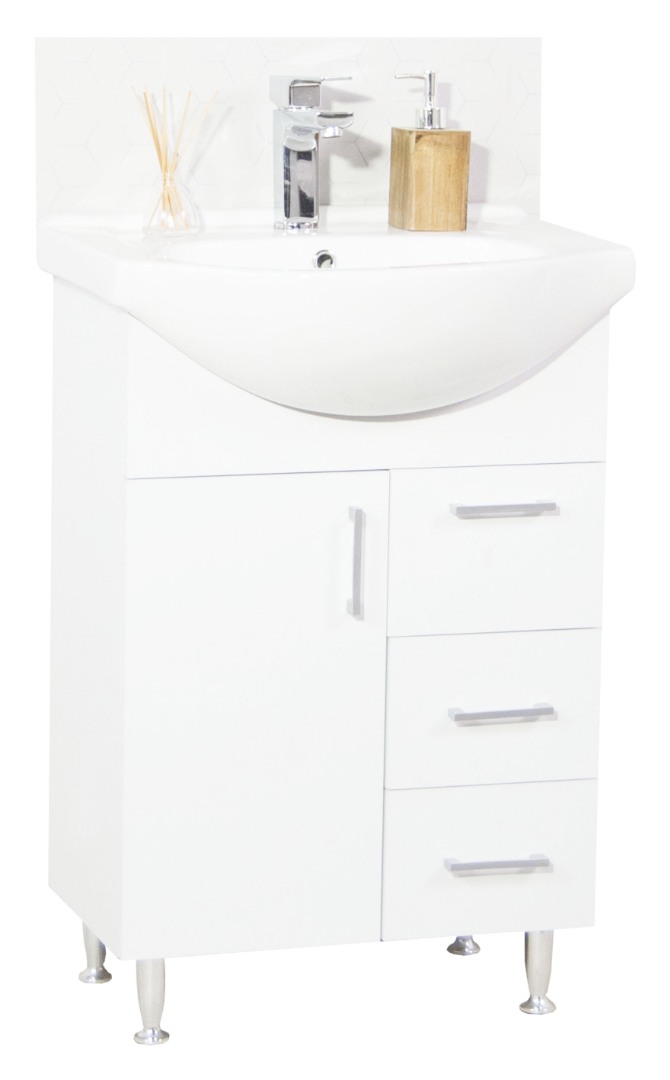 Kit bază și lavoar, seria 005, cu sertare, Eco 55, Alb