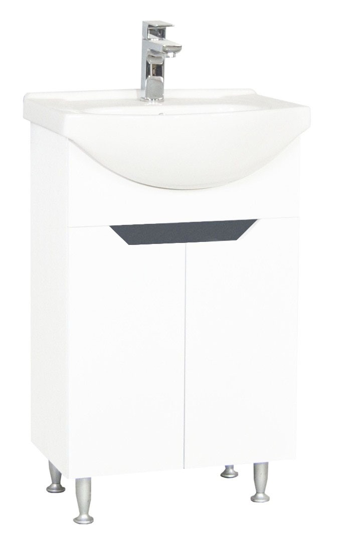 Kit bază și lavoar, seria 050, 55cm, Alb/Antracit