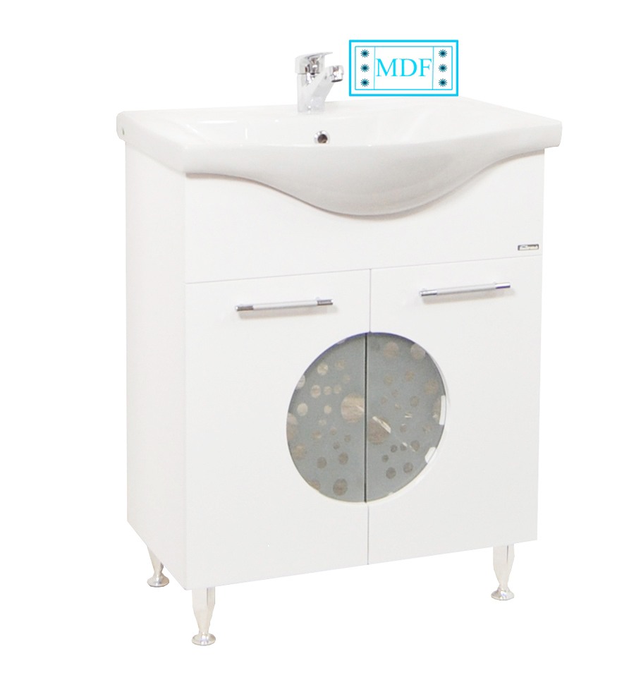 Mobilier Baie MDF și lavoar, Seria 178, 65cm, Alb