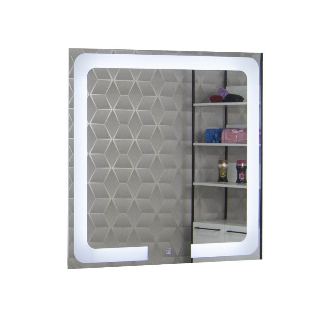 Oglindă cu iluminare LED și întrerupător touch, MD1, 80x80cm
