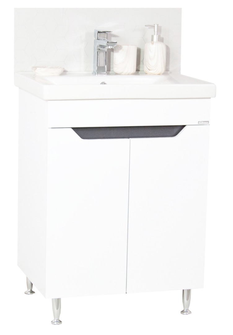 Bază MDF și lavoar, seria 756, 60cm, Alb/Antracit