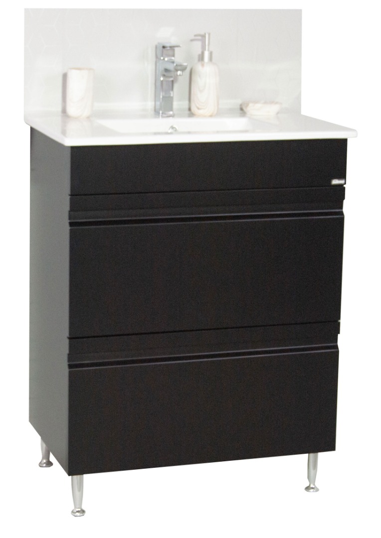 Bază și lavoar, seria 086, 60cm, cu sertare, Negru
