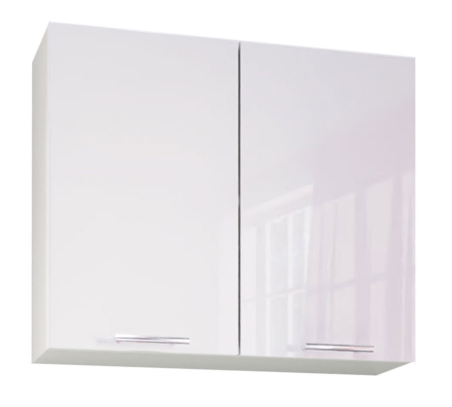 Corp suspendat Bucătărie Iris, MDF vopsit, alb ultralucios, 80cm
