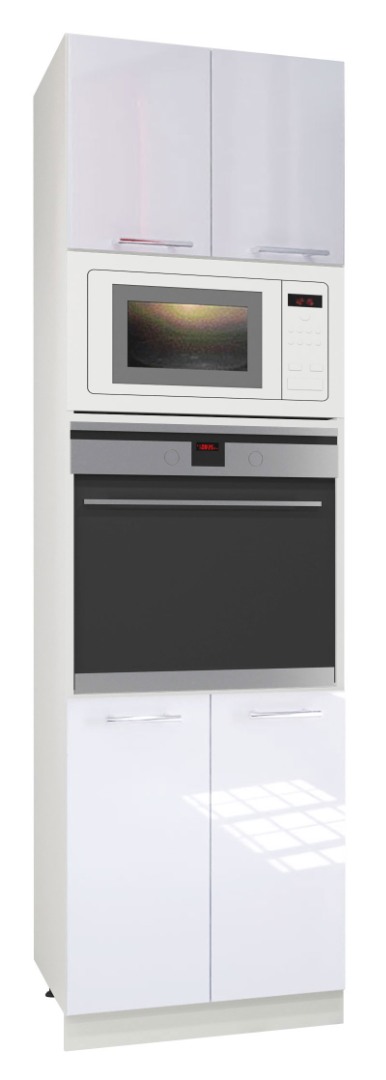 Corp înalt Bucătărie Iris, MDF vopsit, alb ultralucios, 60cm