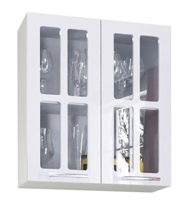 Corp suspendat Bucătărie Iris, MDF vopsit, alb ultralucios, 60cm