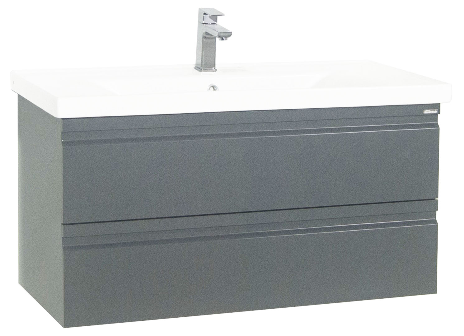 Mobilier Baie MDF Kit și lavoar, Seria 786, Suspendat, Sertare, 90cm, Antracit